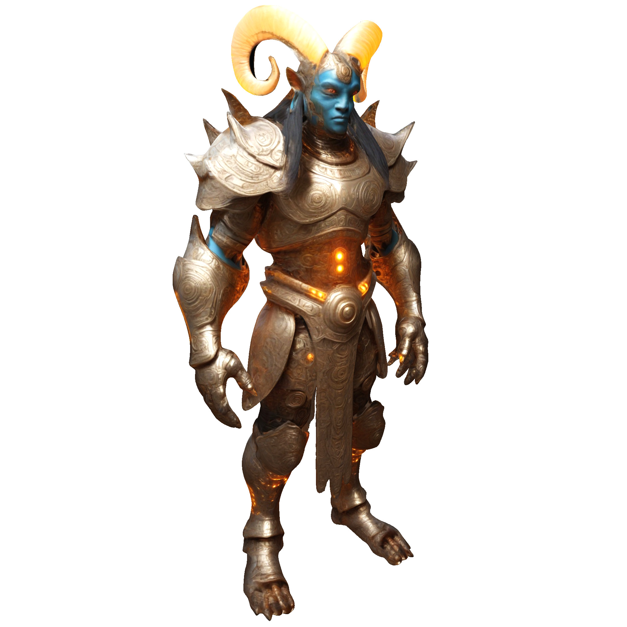 Celestial Horned Guardian 3D print model_1