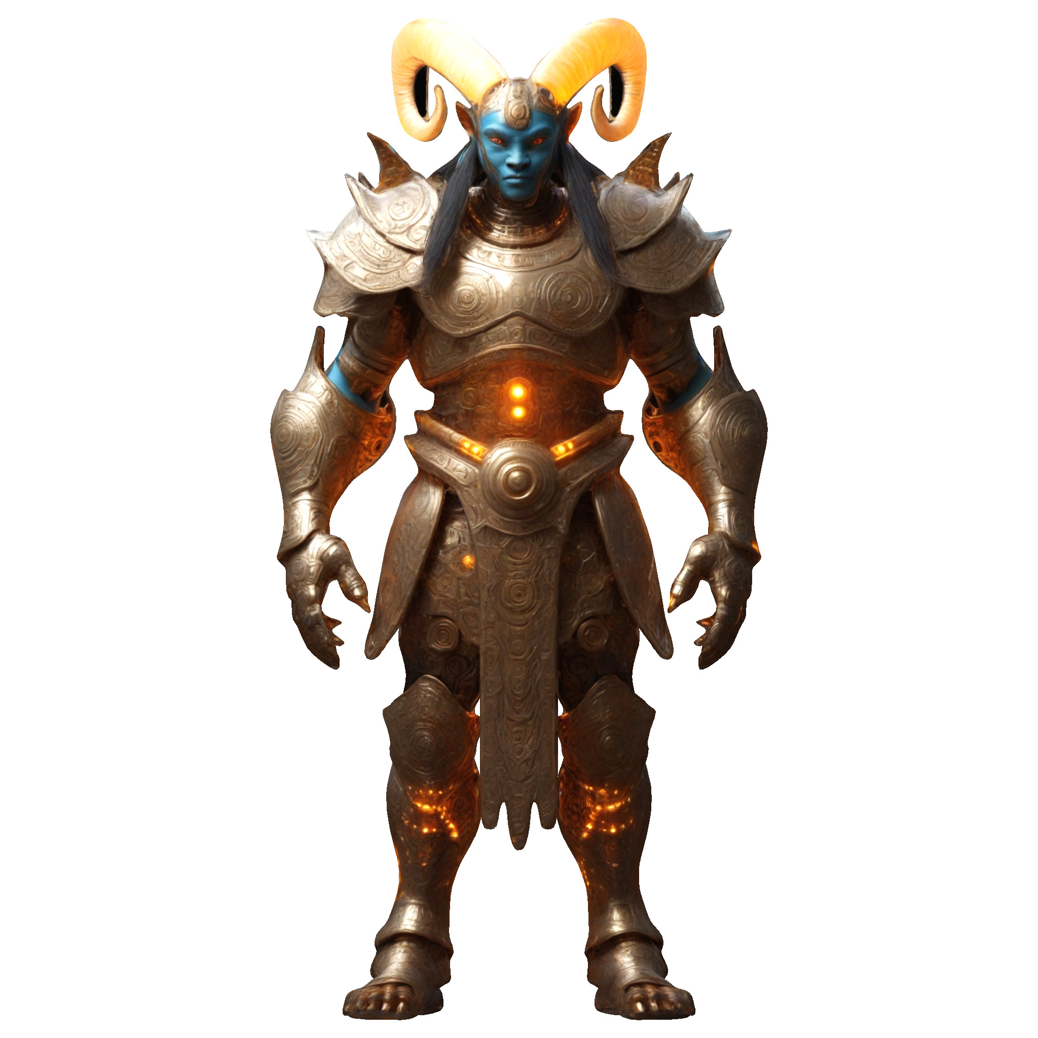 Celestial Horned Guardian 3D print model_3