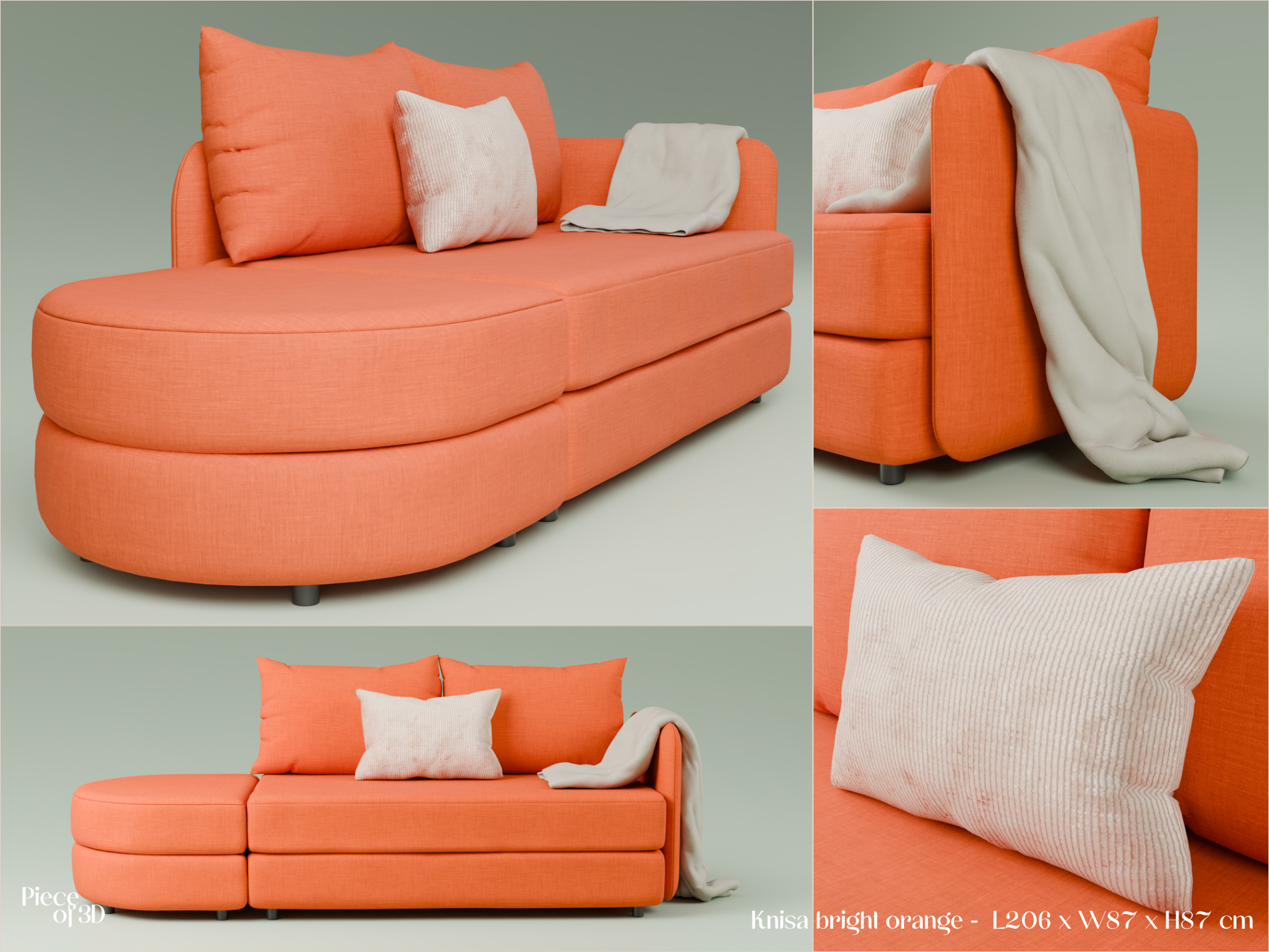 LINDAKRA - Sofa - IKEA - 2 pieces 3D model | CGTrader