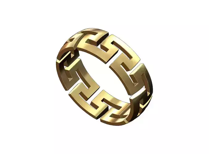 Rounded Chunky greek key band US size 5to13 