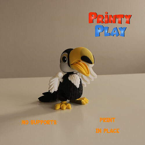 Cute Flexi Toucan-STL for 3d printing 3D print model