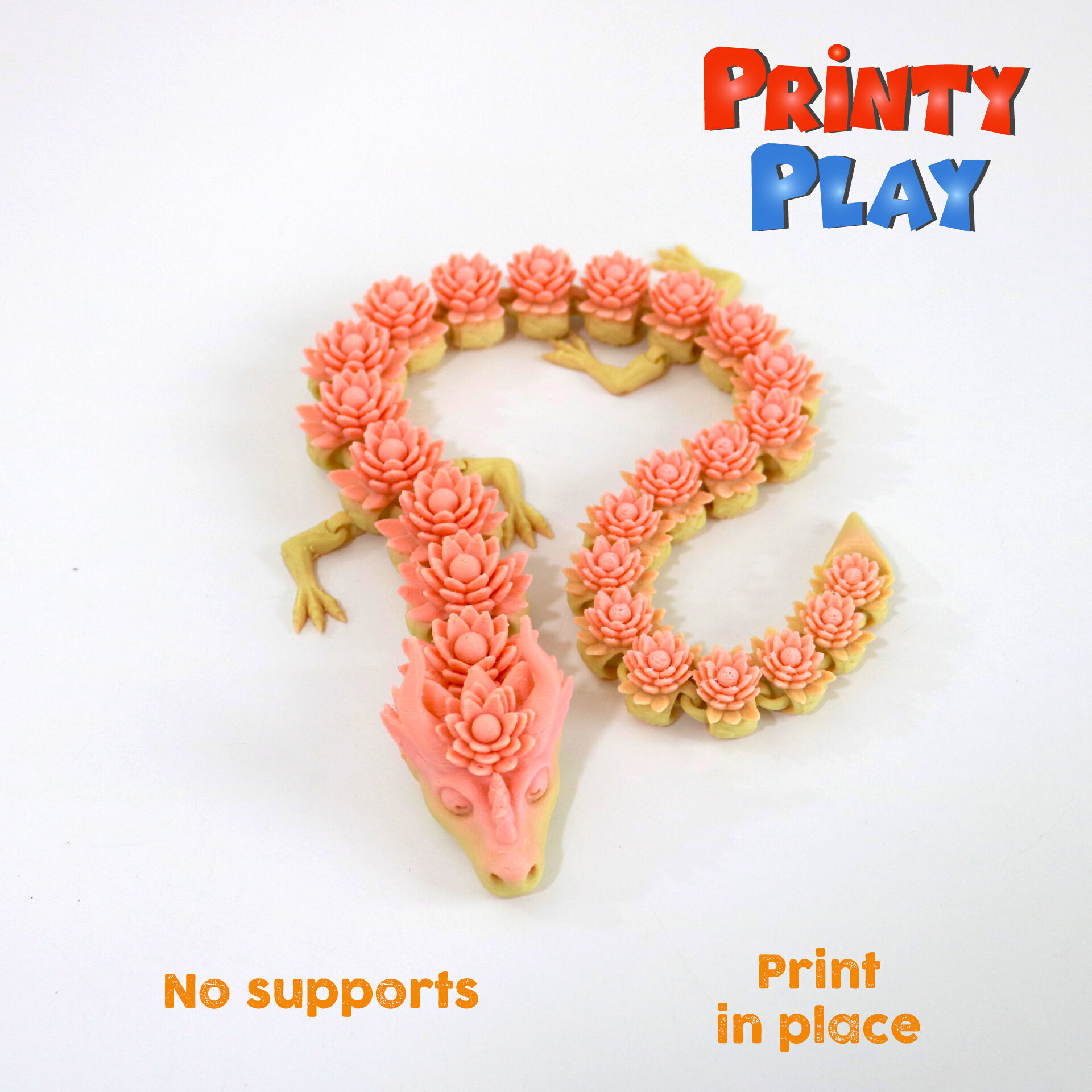 Lotus flower dragon-STL file for 3D Printing 3D print model_3