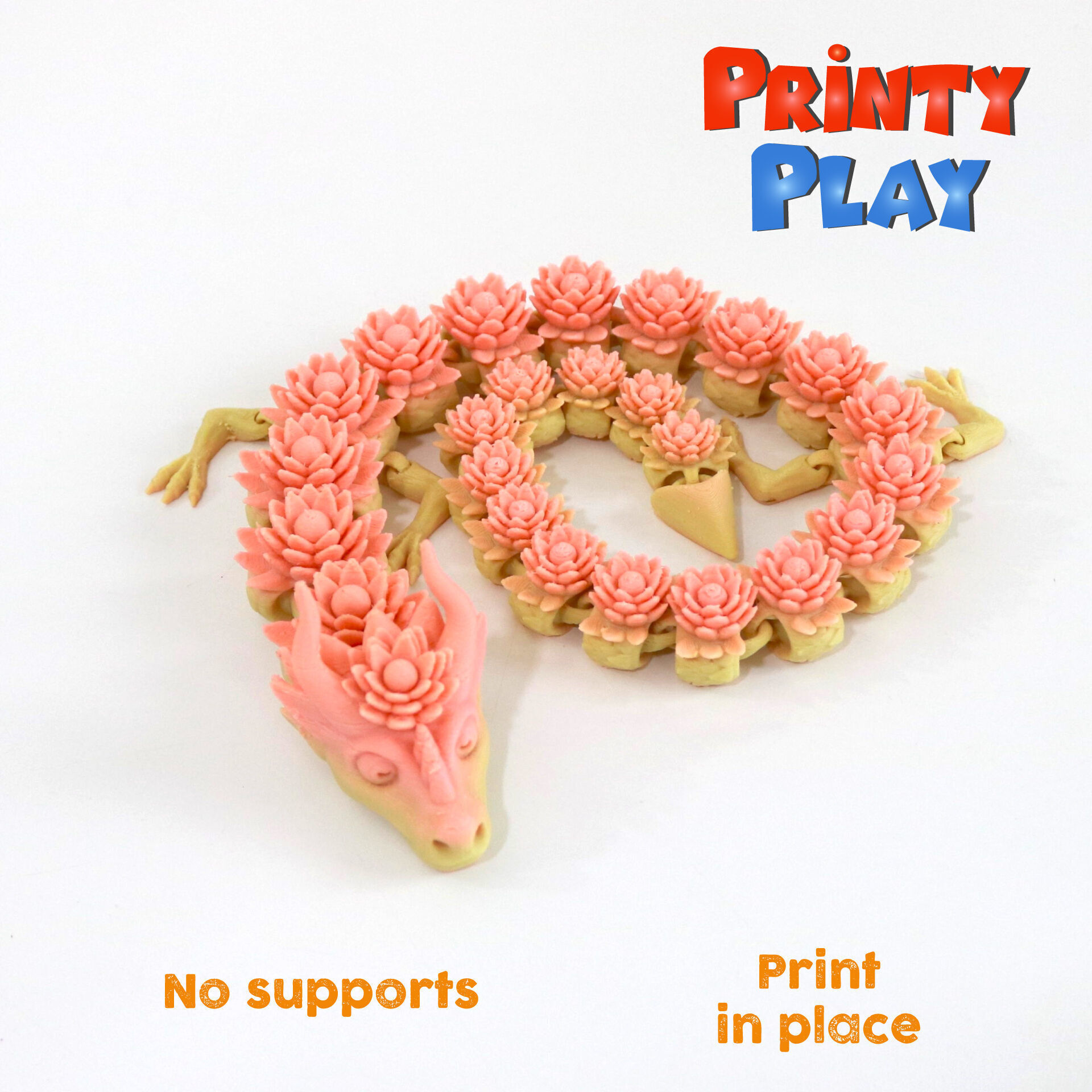 Lotus flower dragon-STL file for 3D Printing 3D print model_2