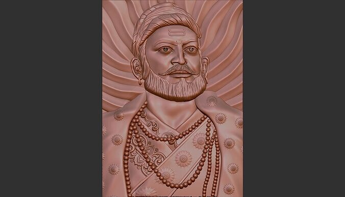 Shivaji Maharaj 3D Bas Relief Model for CNC 3D Printing