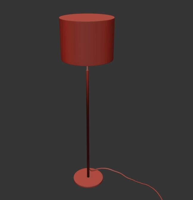 floor lamp Low-poly 3D model_2
