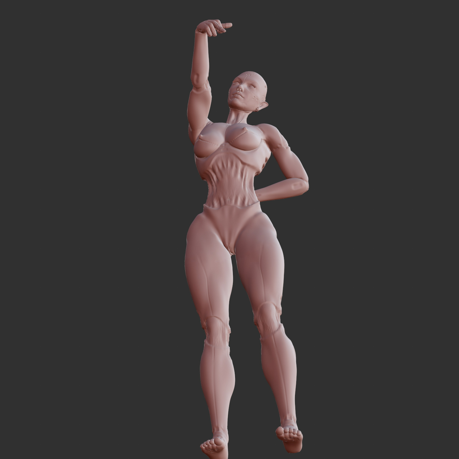 Futuristic NSFW AI Babe Teasing Attitude STL 3D print model_5