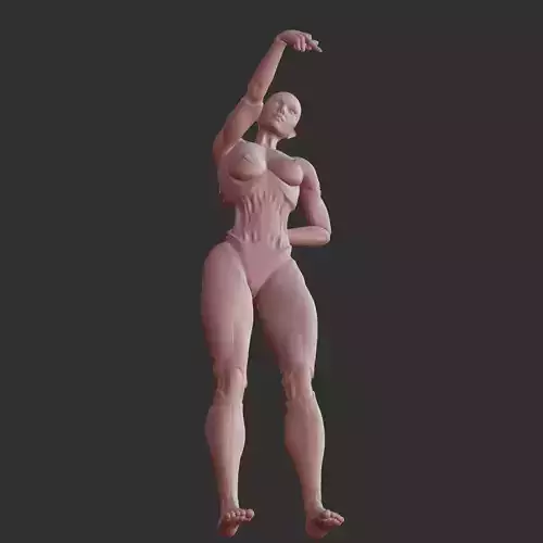 Futuristic NSFW AI Babe Teasing Attitude STL 3D print model
