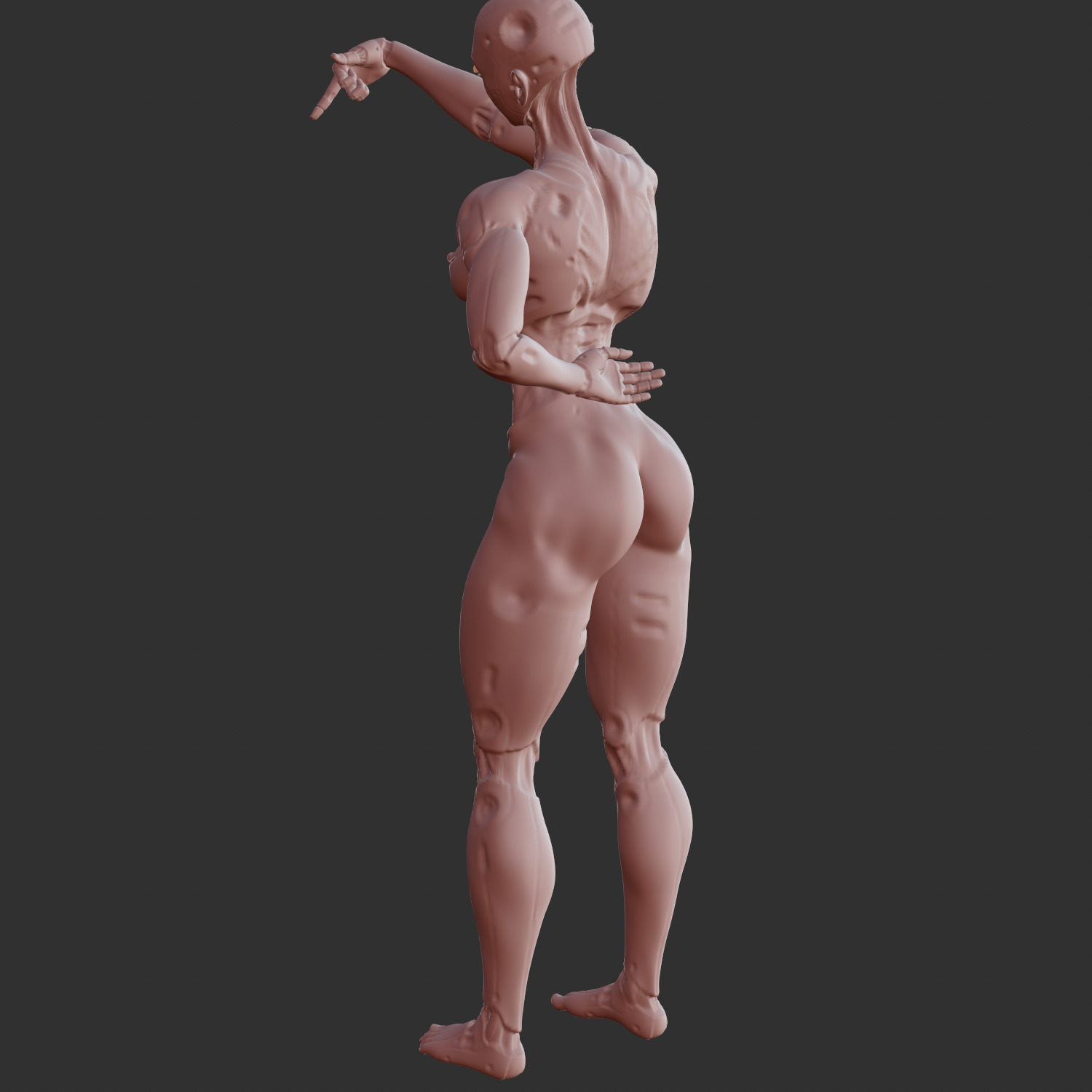 Futuristic NSFW AI Babe Teasing Attitude STL 3D print model_3