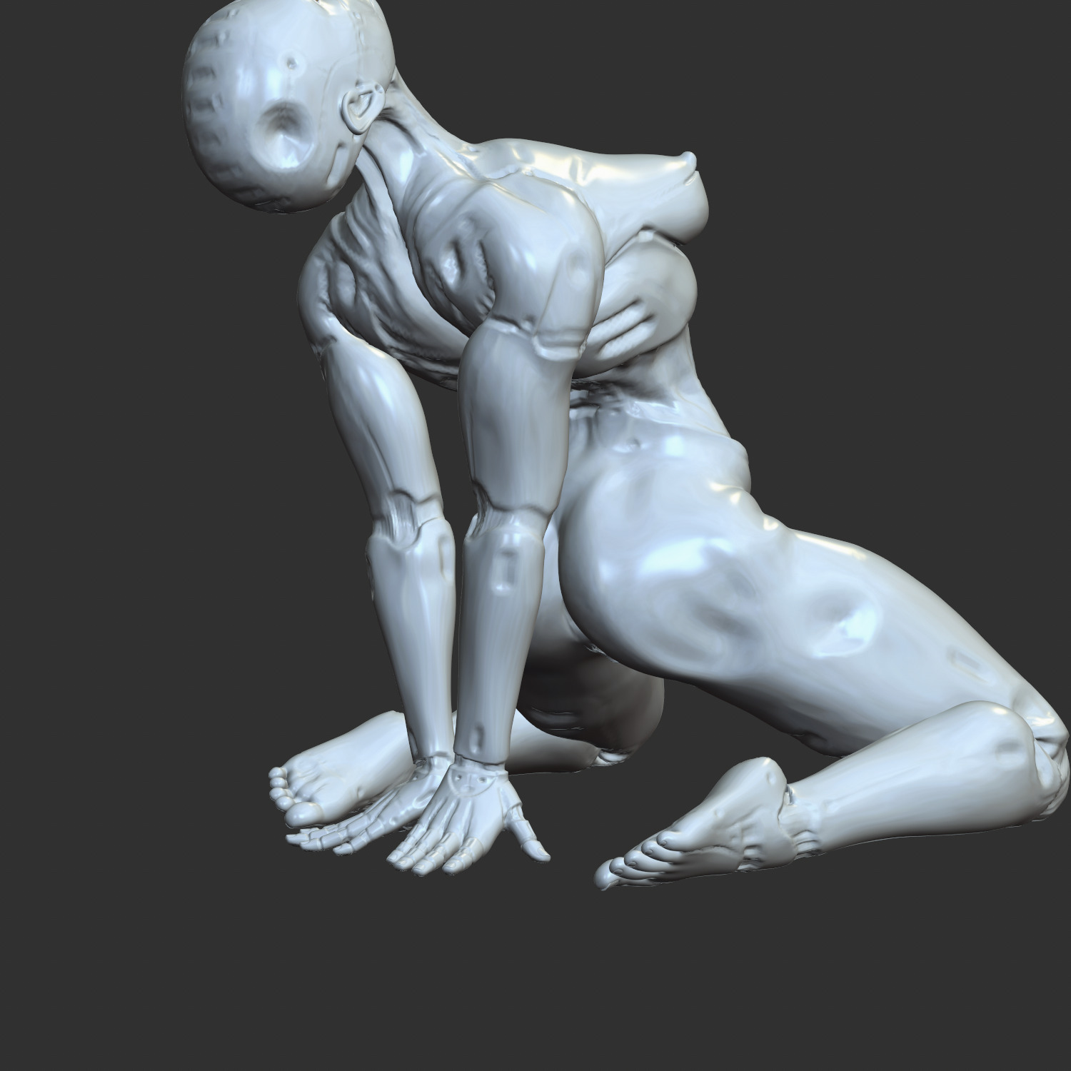 Busty Cyborg Babe NSFW 3D Statue for Resin Printing 3D print model_2