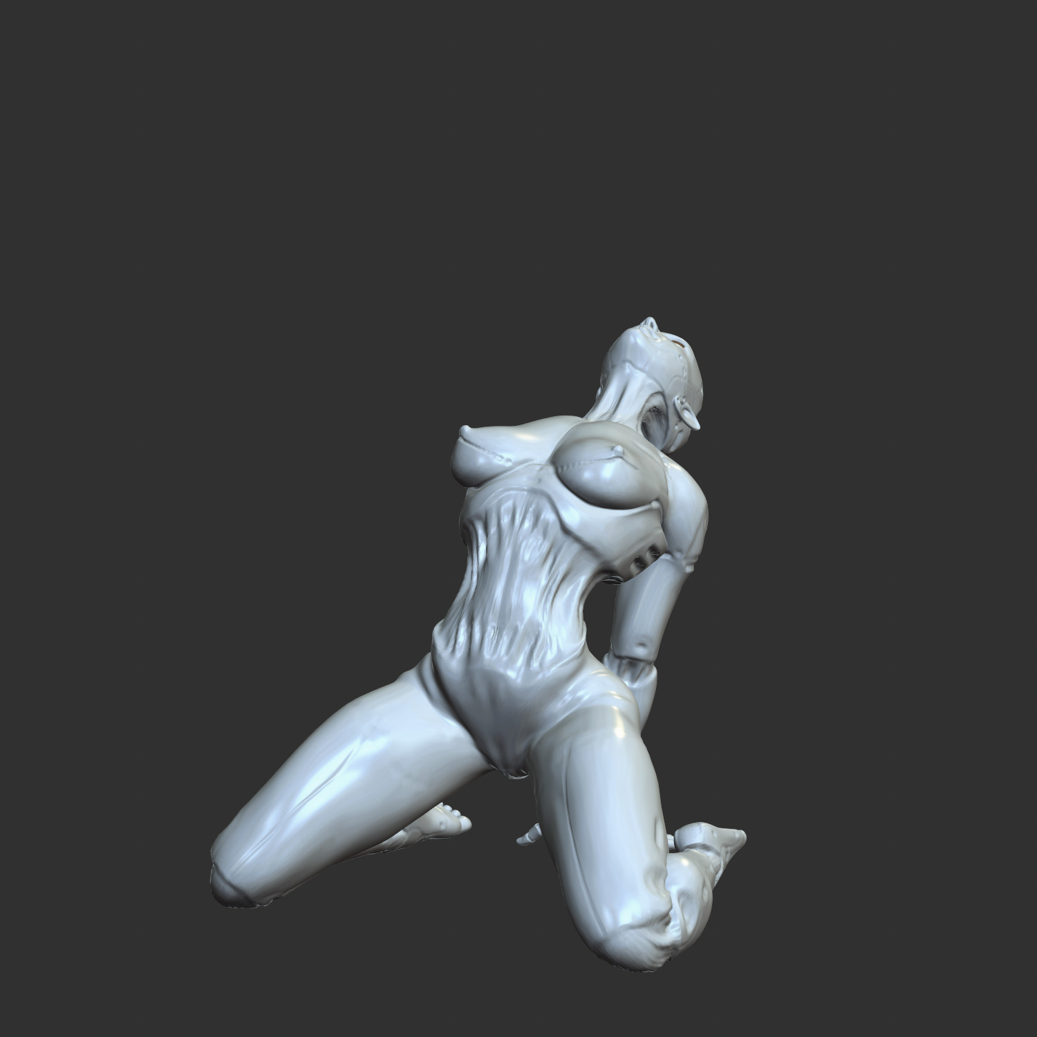 Busty Cyborg Babe NSFW 3D Statue for Resin Printing 3D print model_5