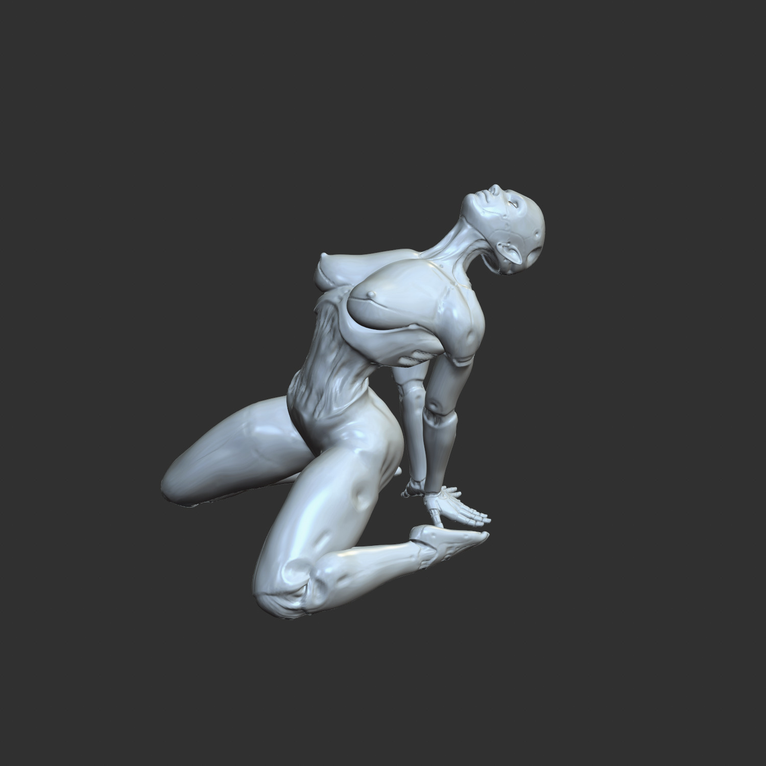 Busty Cyborg Babe NSFW 3D Statue for Resin Printing 3D print model_4