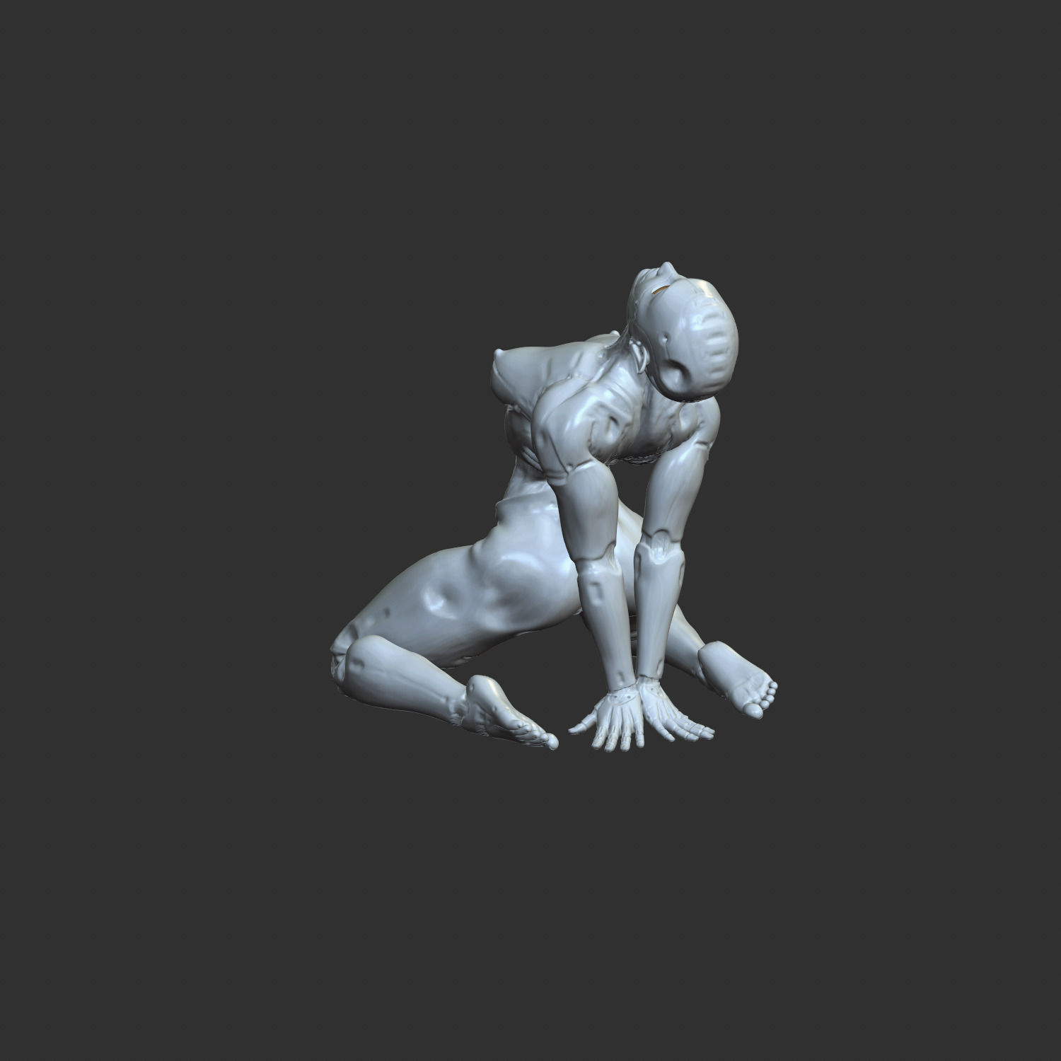 Busty Cyborg Babe NSFW 3D Statue for Resin Printing 3D print model_1