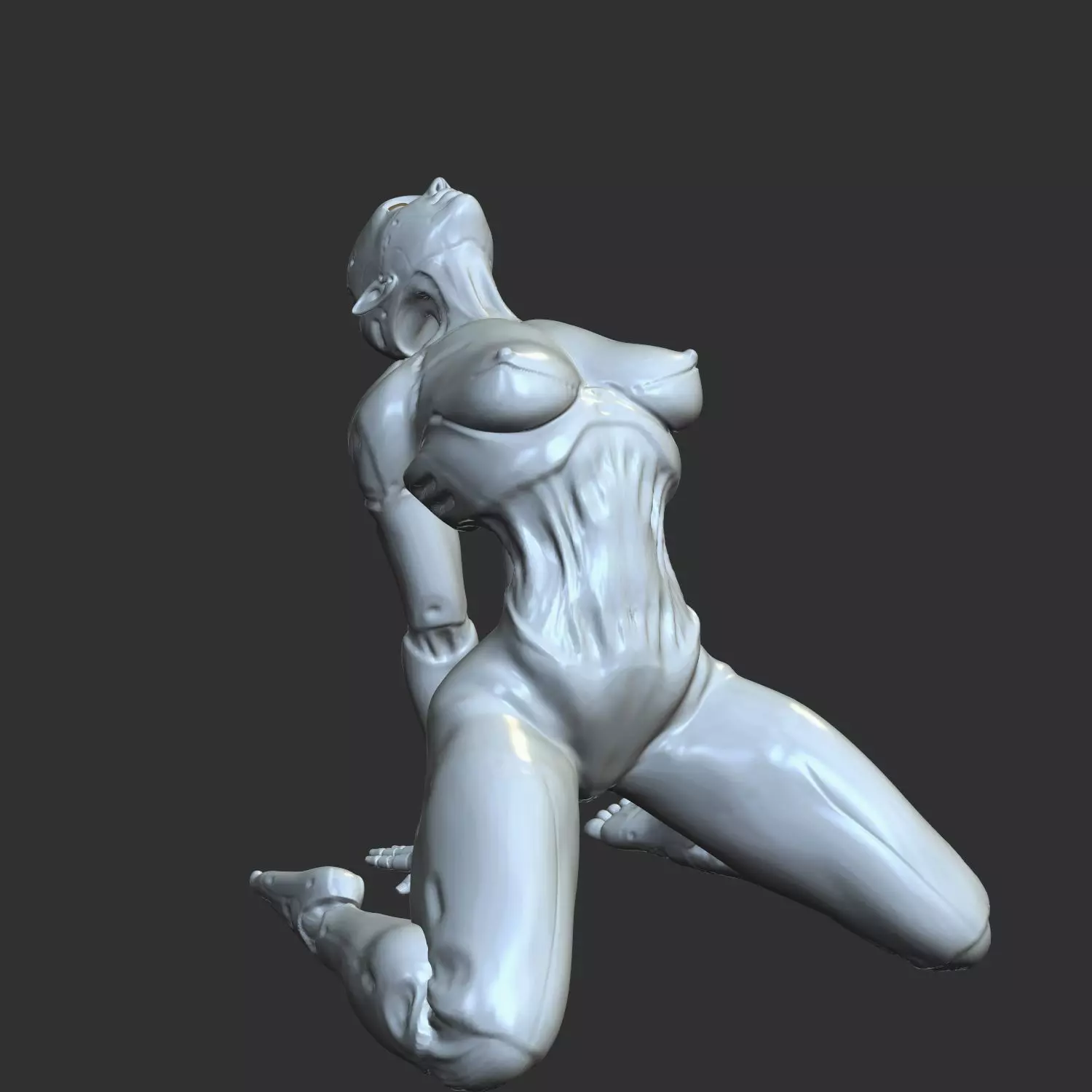 Busty Cyborg Babe NSFW 3D Statue for Resin Printing 3D print model_0