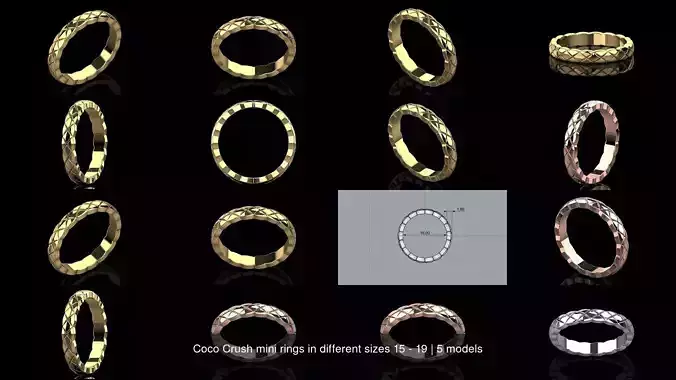 Coco Crush mini rings in different sizes 15 - 19
