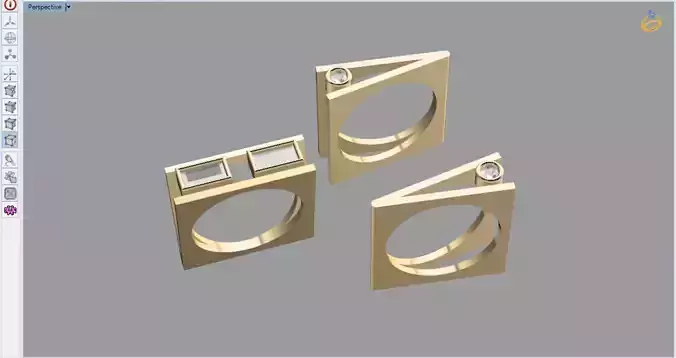 modern stackable ring with large gemstone