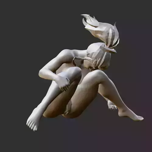 Busty Anime Babe Sensual Pose 3D Printable STL