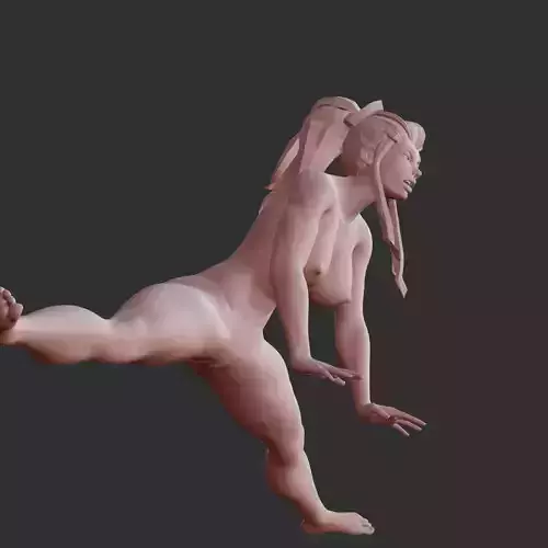 Busty Anime Babe Erotic Exposed Pose STL 3D print model