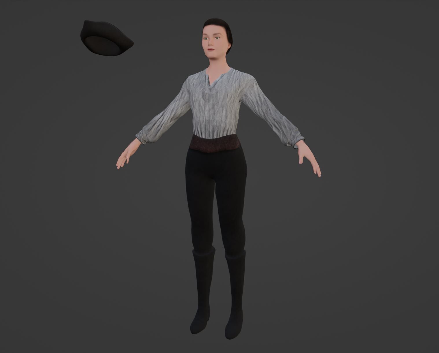 Low Poly Rigged Female Crewmate Low-poly 3D model_8