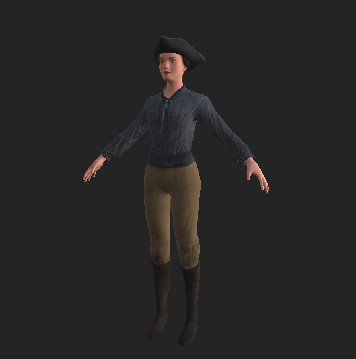 Low Poly Rigged Female Crewmate Low-poly 3D model_4