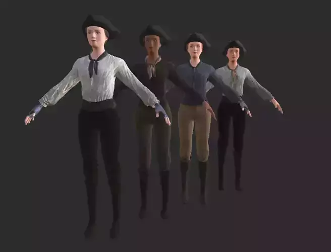 Low Poly Rigged Female Crewmate Low-poly 3D model