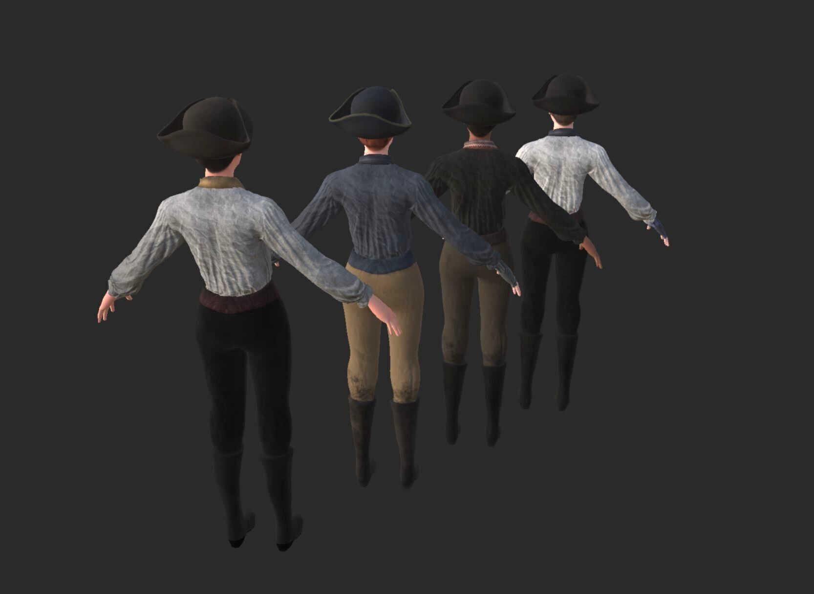 Low Poly Rigged Female Crewmate Low-poly 3D model_2