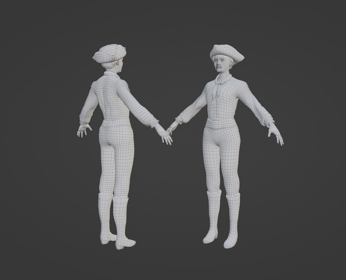 Low Poly Rigged Female Crewmate Low-poly 3D model_10