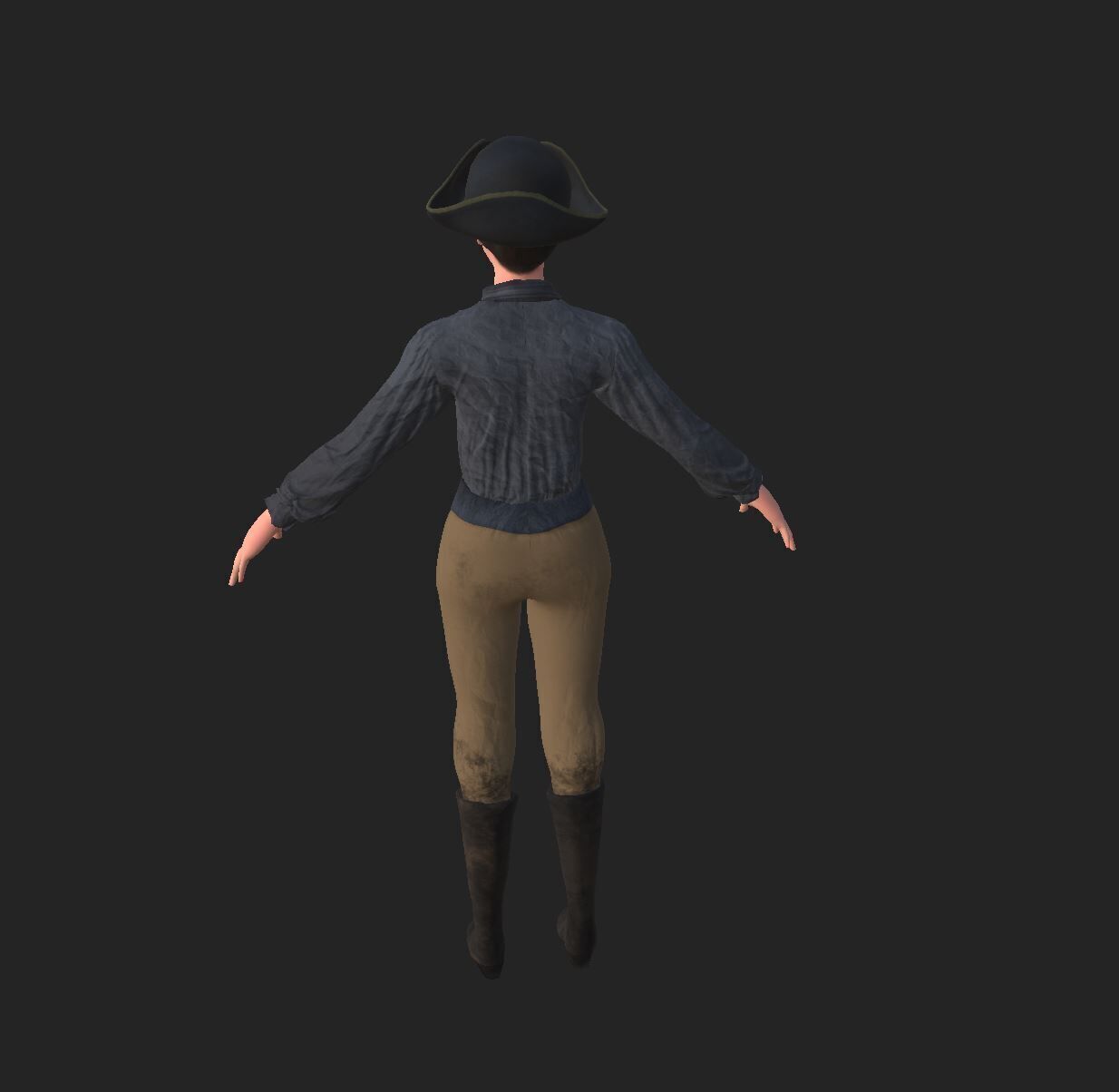 Low Poly Rigged Female Crewmate Low-poly 3D model_6