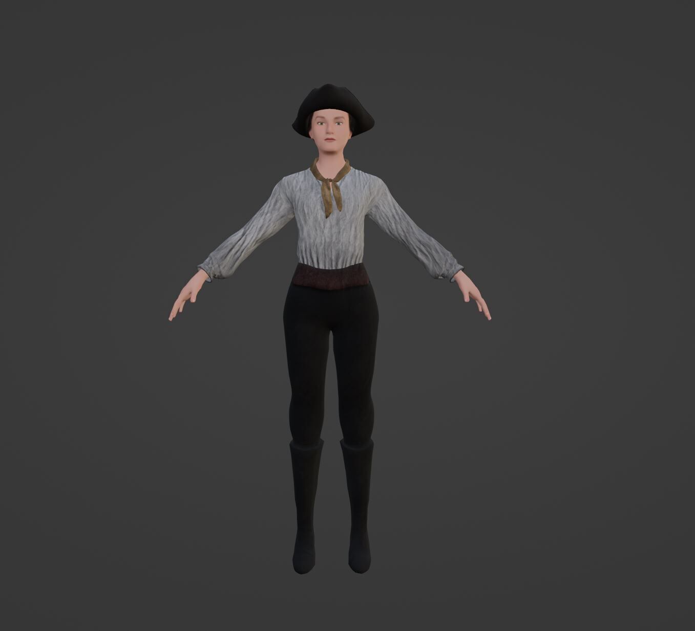 Low Poly Rigged Female Crewmate Low-poly 3D model_7