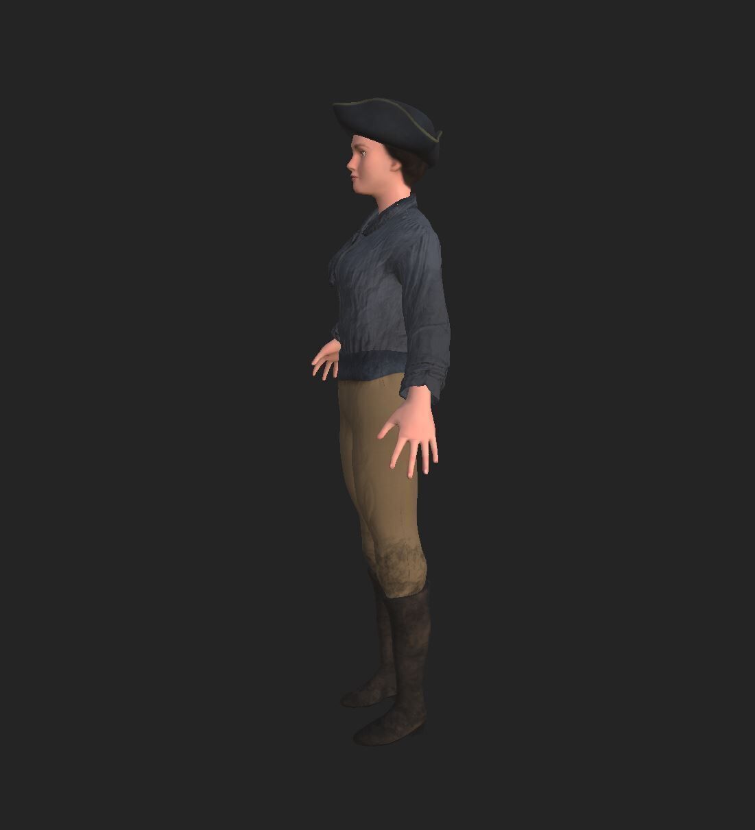 Low Poly Rigged Female Crewmate Low-poly 3D model_5