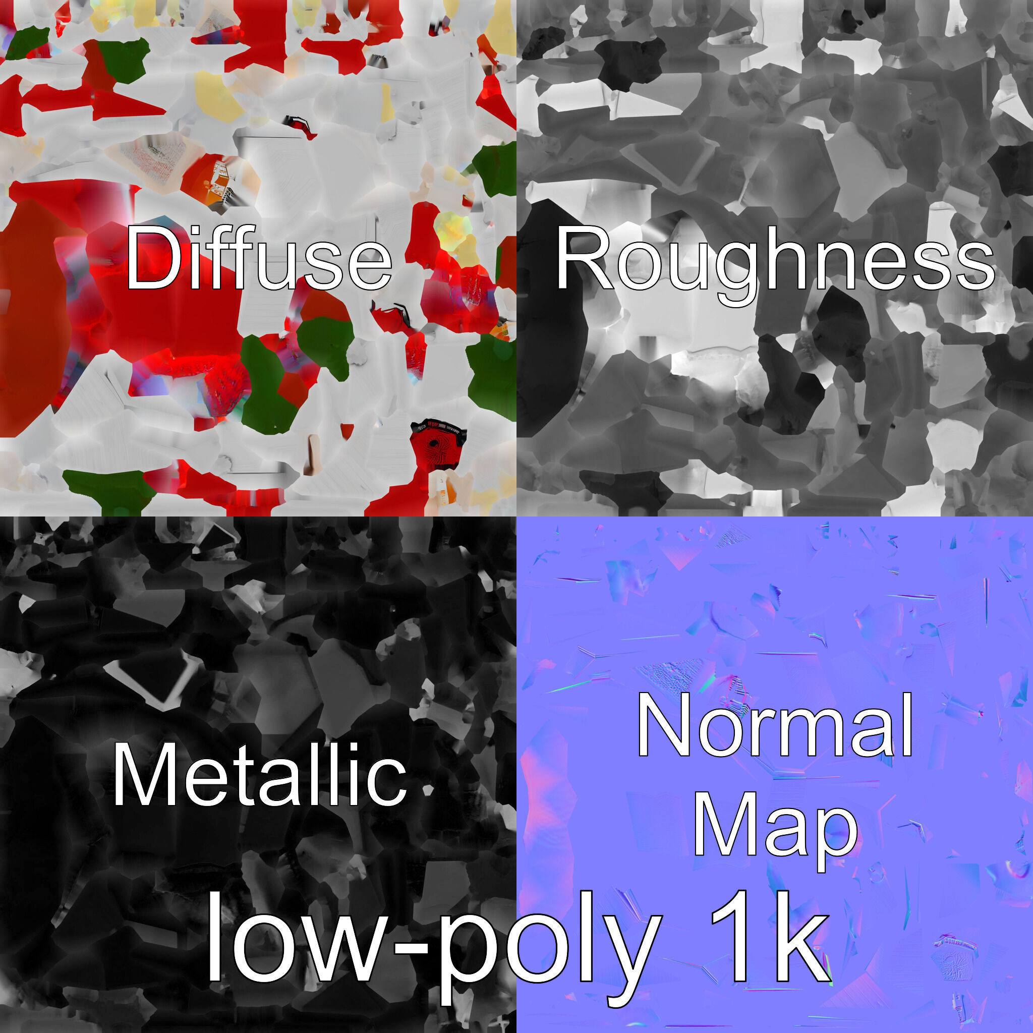 Fun Nightstand with Vibrant Decor Low-poly 3D model_1