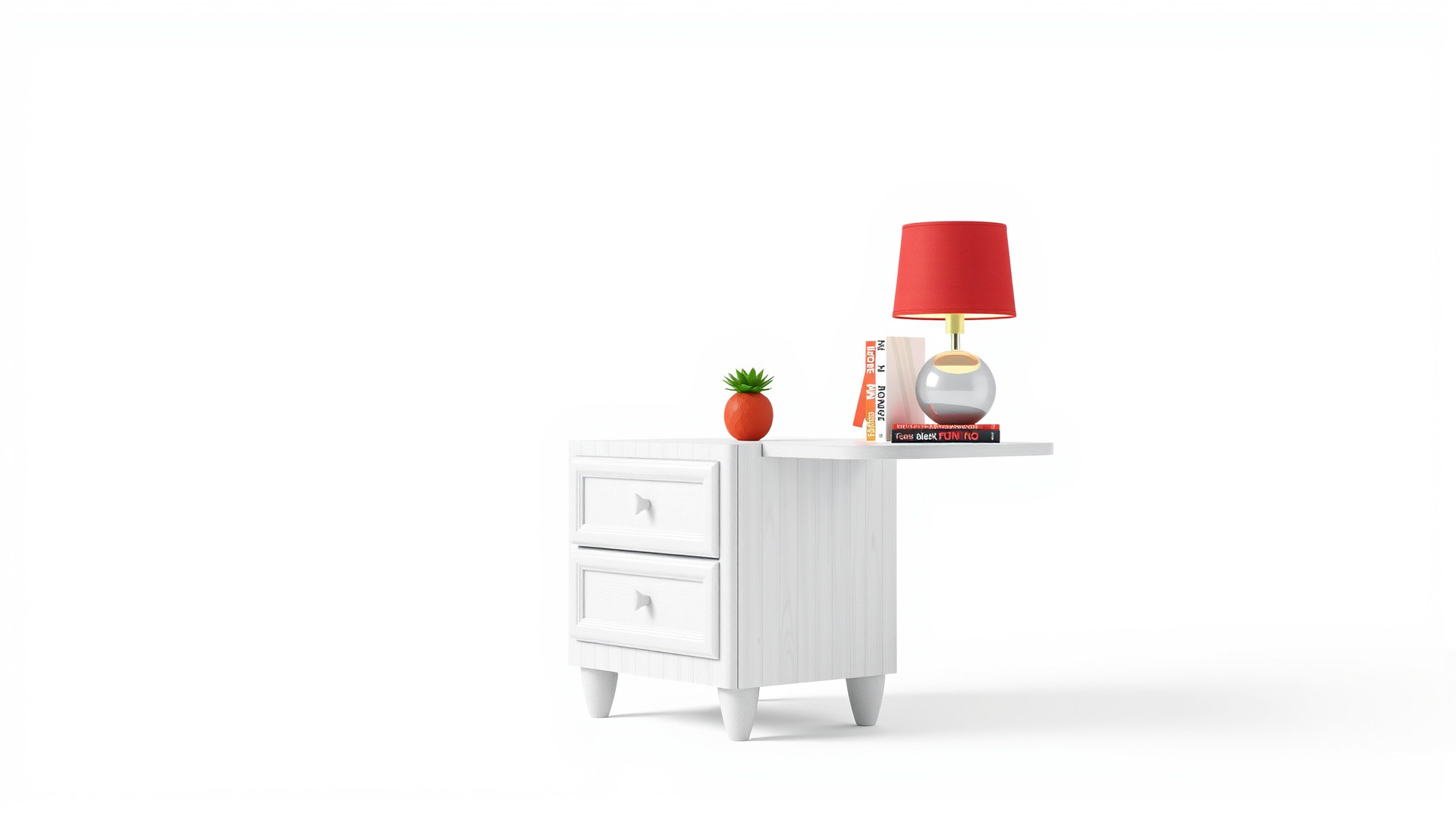 Fun Nightstand with Vibrant Decor Low-poly 3D model_3