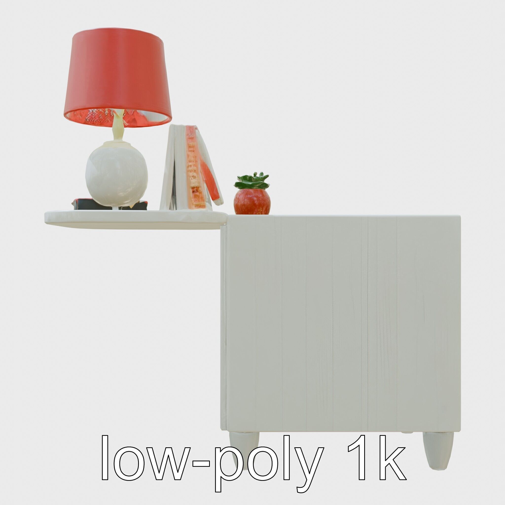 Fun Nightstand with Vibrant Decor Low-poly 3D model_24