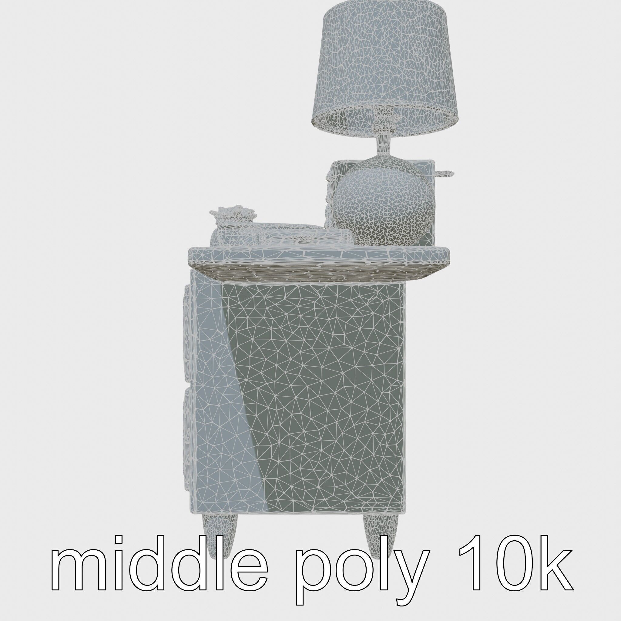 Fun Nightstand with Vibrant Decor Low-poly 3D model_13