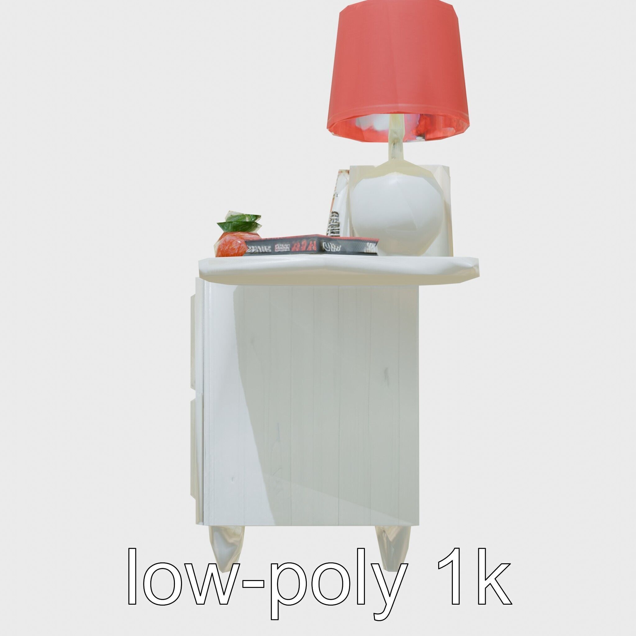 Fun Nightstand with Vibrant Decor Low-poly 3D model_20