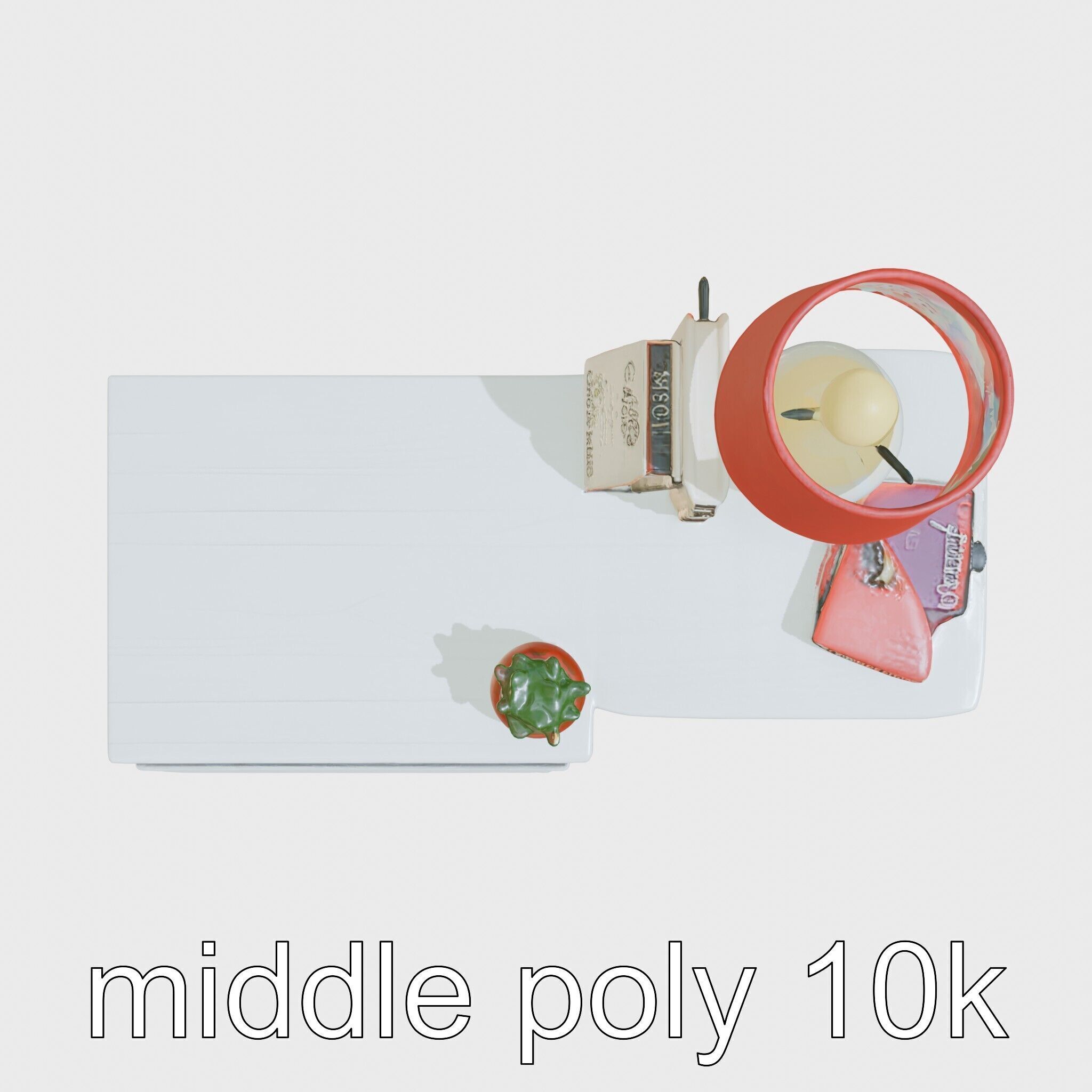 Fun Nightstand with Vibrant Decor Low-poly 3D model_17