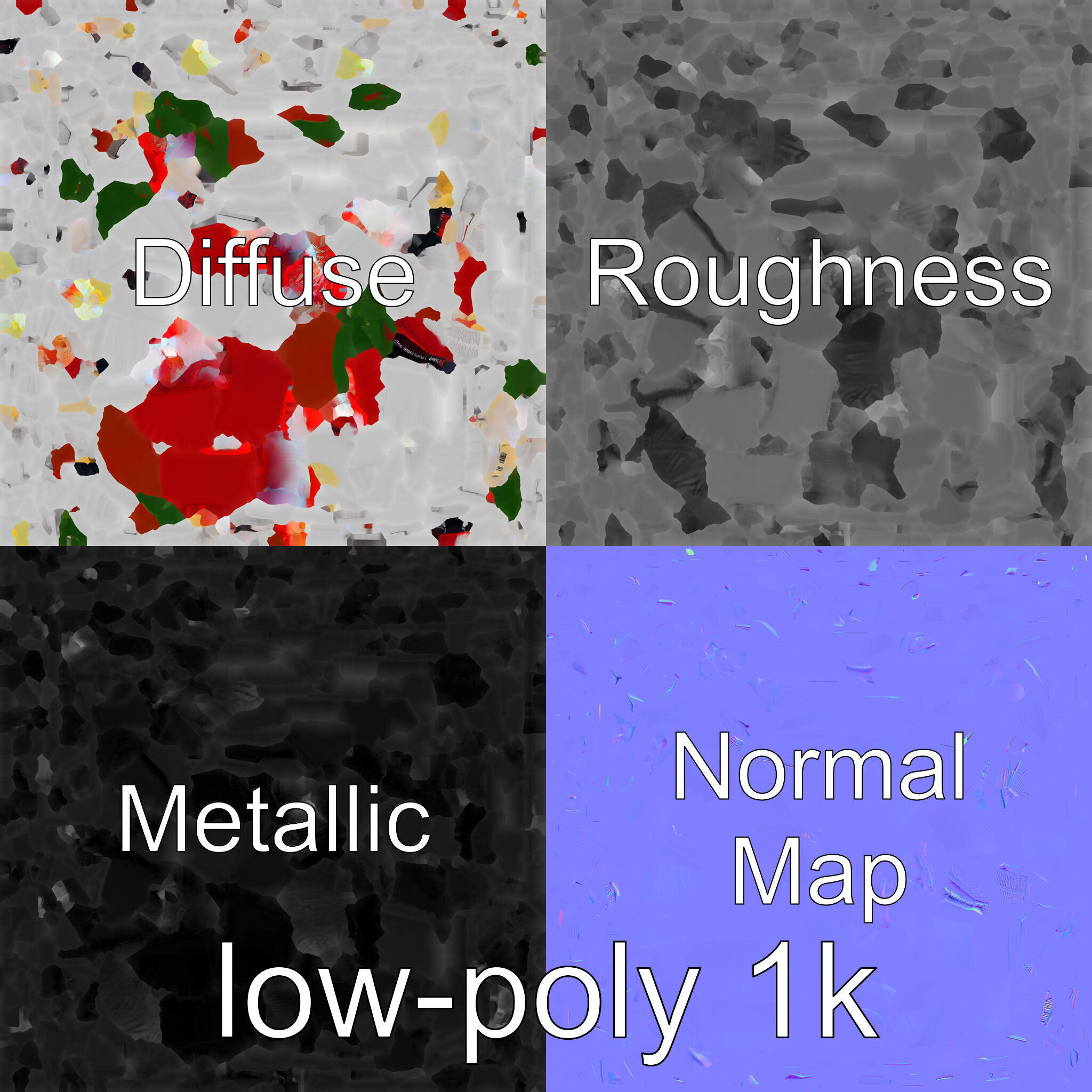 Fun Nightstand with Vibrant Decor Low-poly 3D model_27