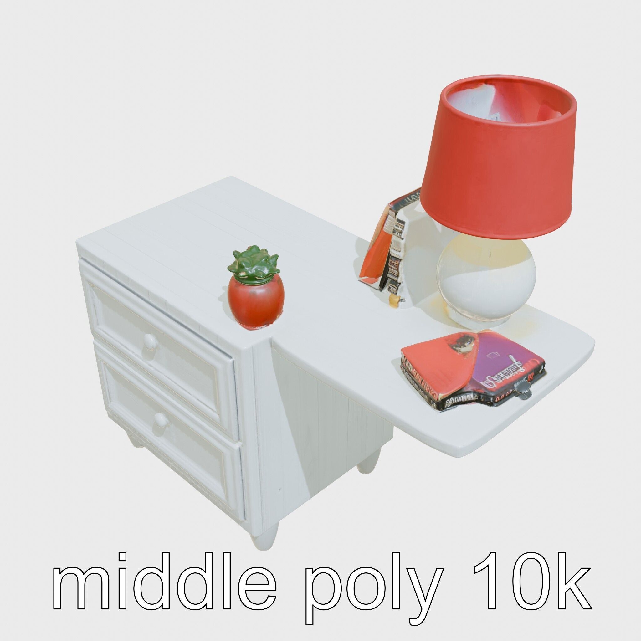 Fun Nightstand with Vibrant Decor Low-poly 3D model_21