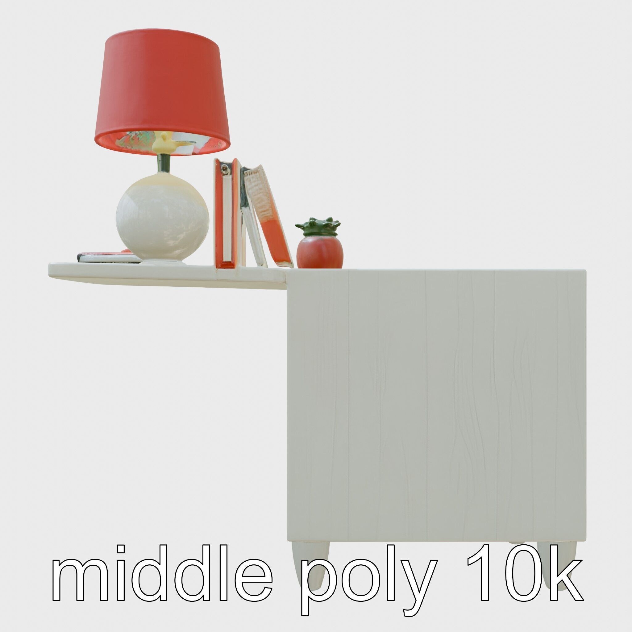 Fun Nightstand with Vibrant Decor Low-poly 3D model_2