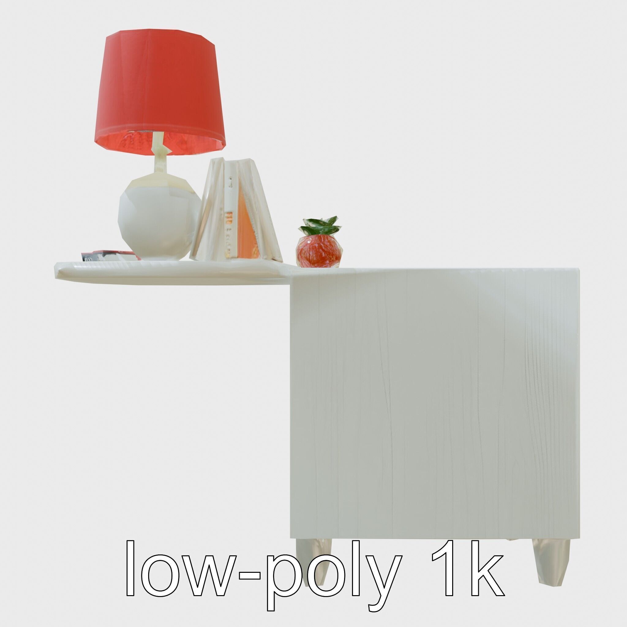 Fun Nightstand with Vibrant Decor Low-poly 3D model_18