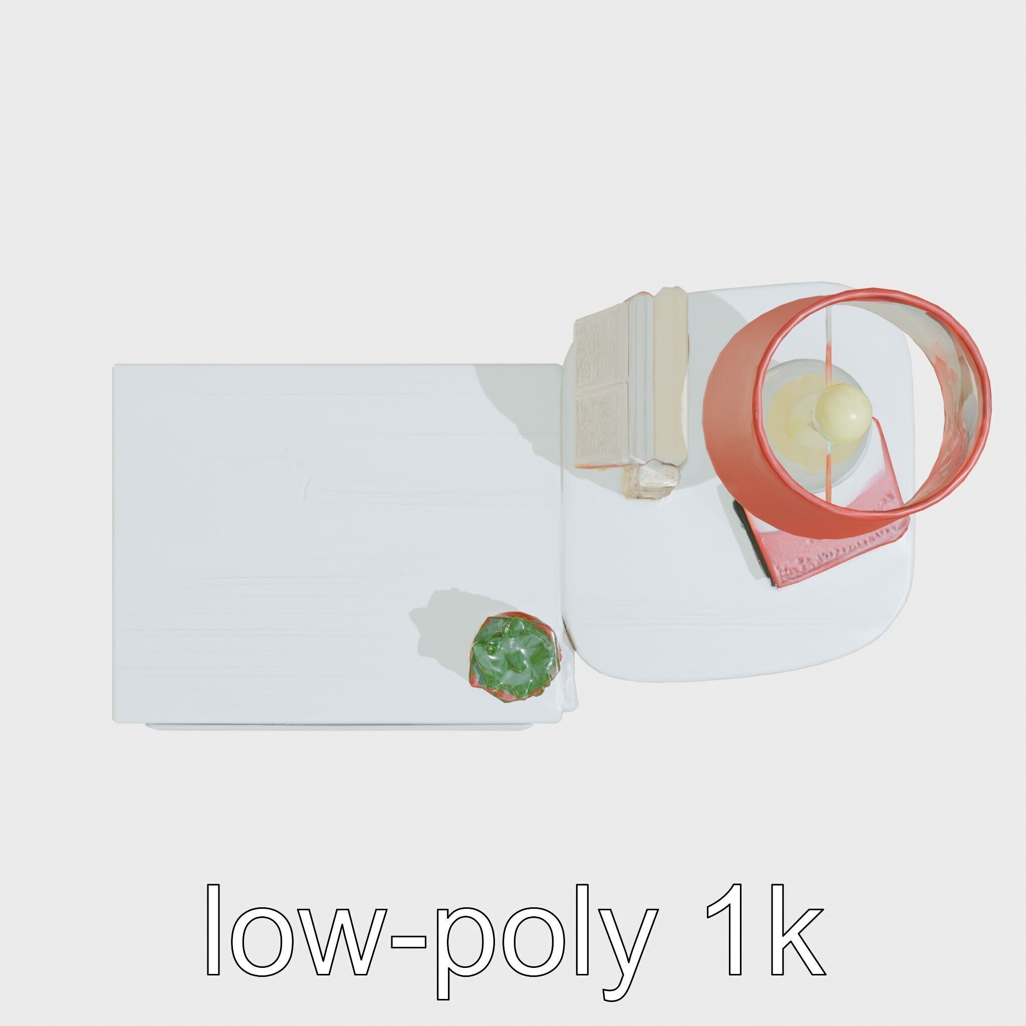 Fun Nightstand with Vibrant Decor Low-poly 3D model_9