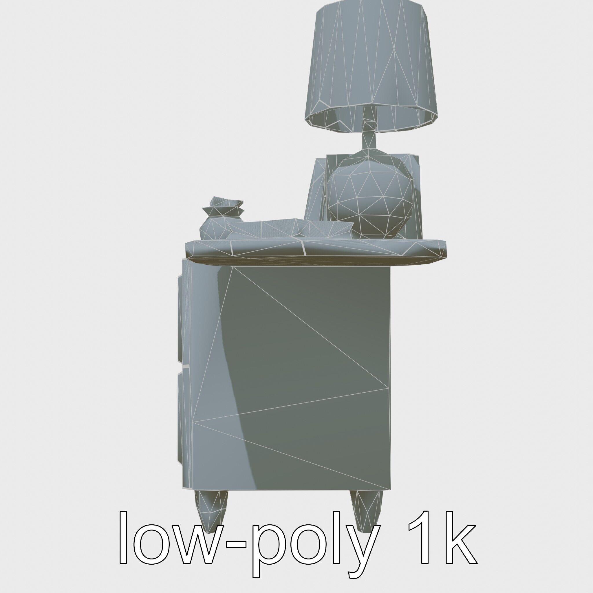 Fun Nightstand with Vibrant Decor Low-poly 3D model_5
