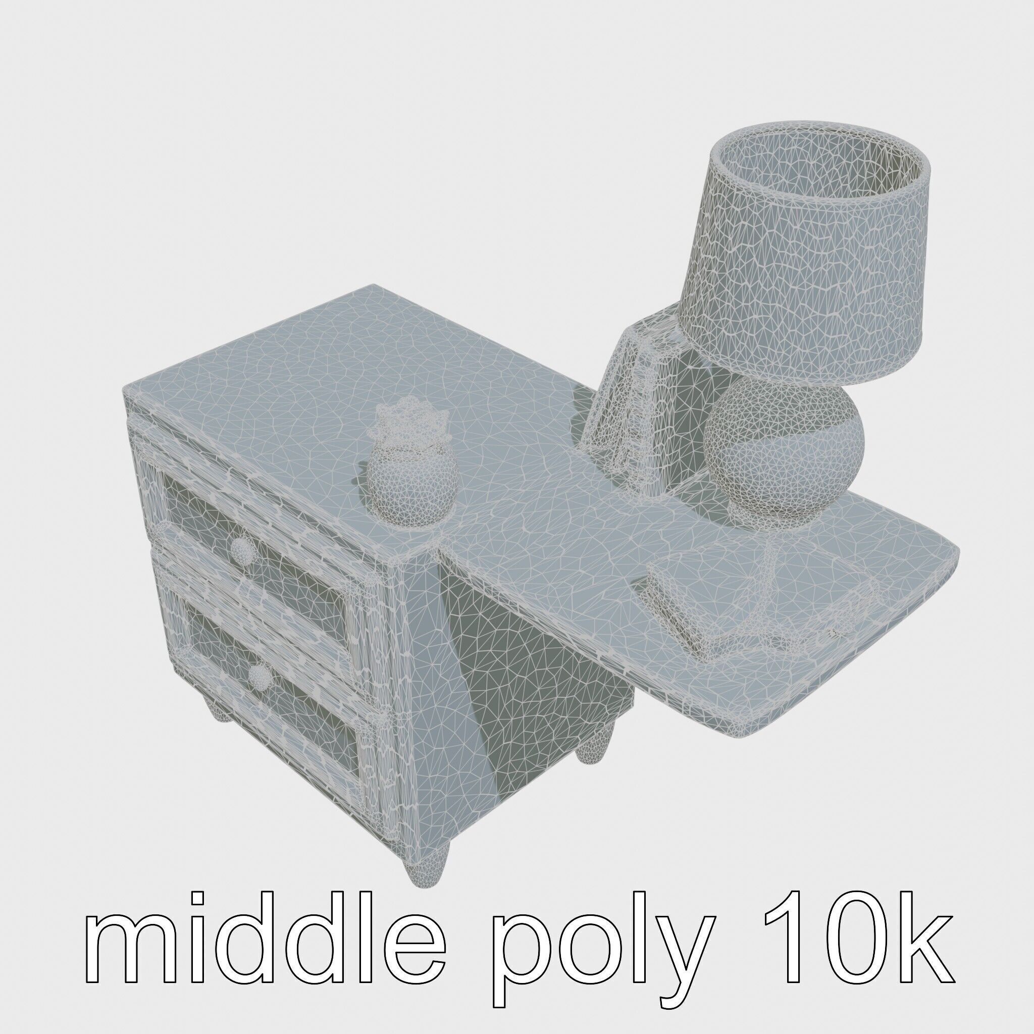 Fun Nightstand with Vibrant Decor Low-poly 3D model_7