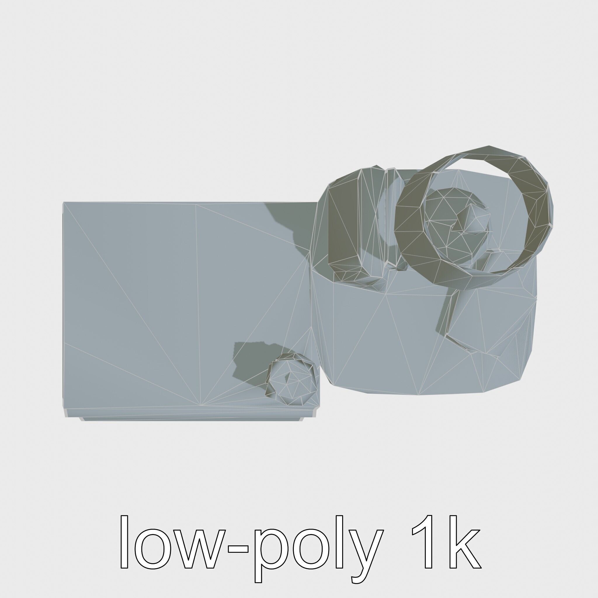 Fun Nightstand with Vibrant Decor Low-poly 3D model_14