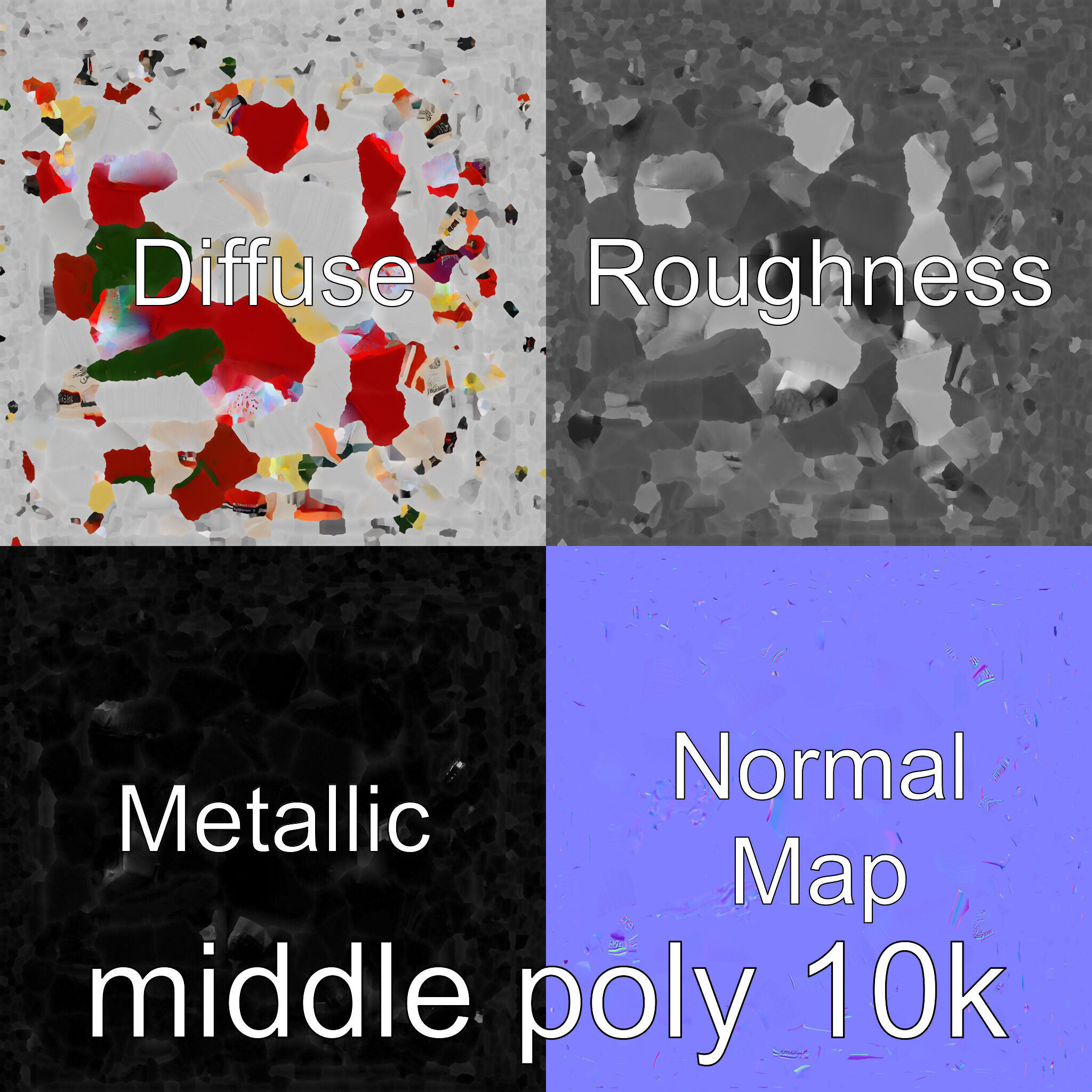 Fun Nightstand with Vibrant Decor Low-poly 3D model_26