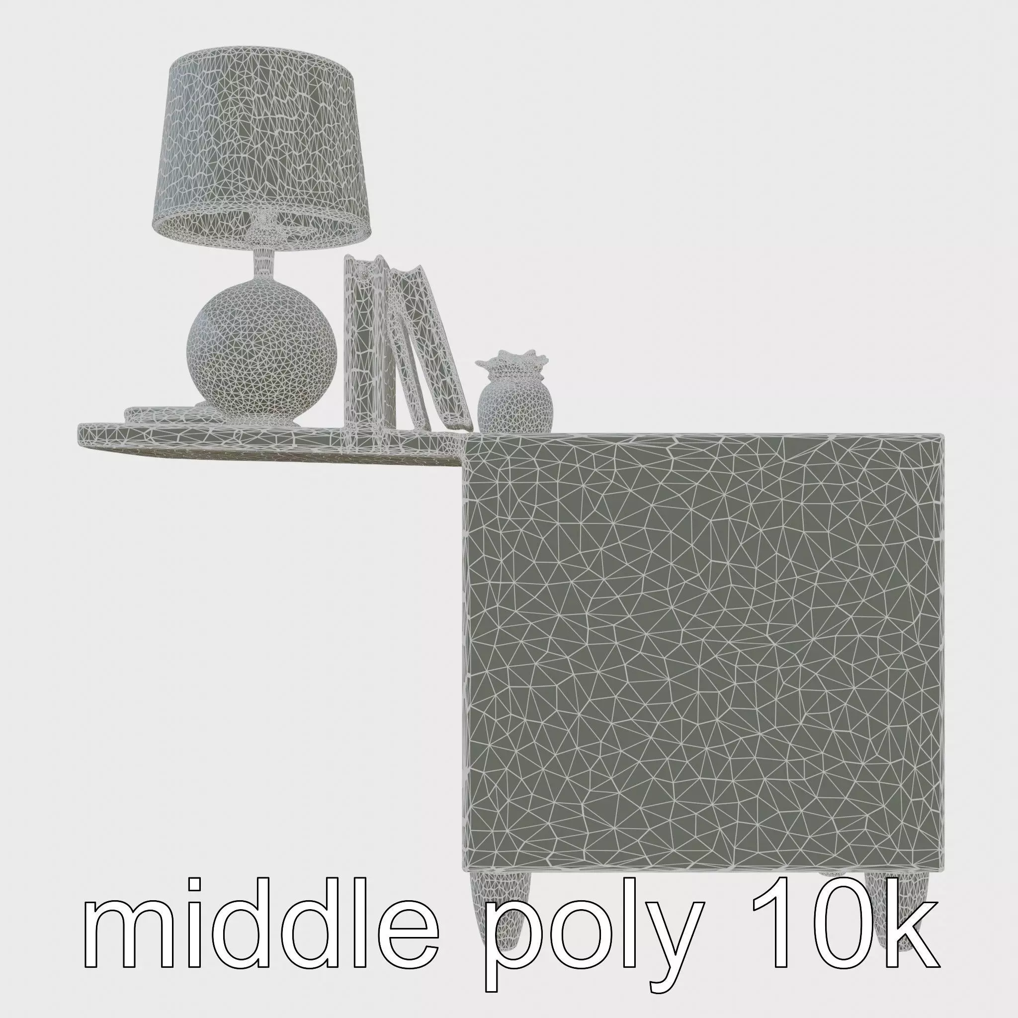 Fun Nightstand with Vibrant Decor Low-poly 3D model_0