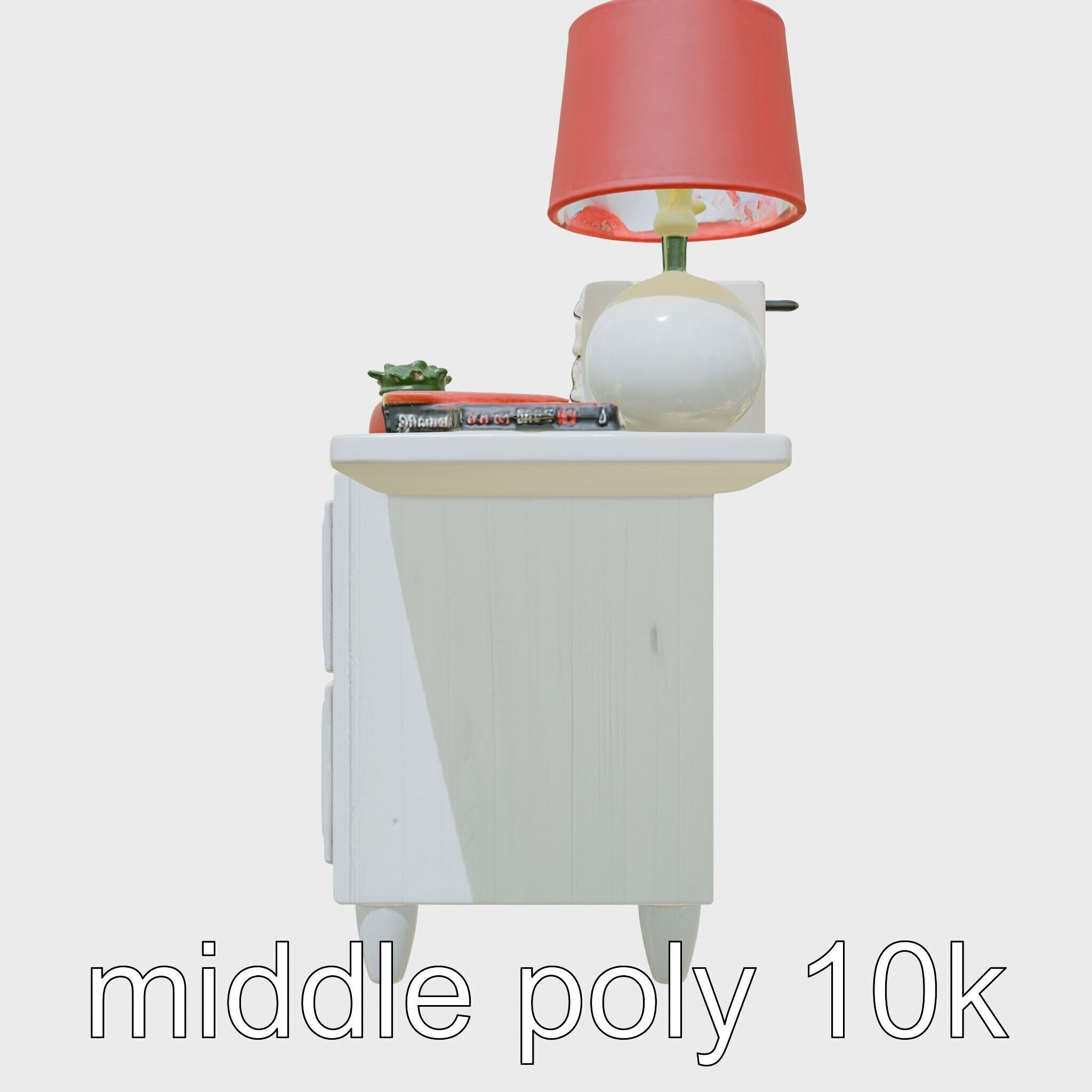 Fun Nightstand with Vibrant Decor Low-poly 3D model_15