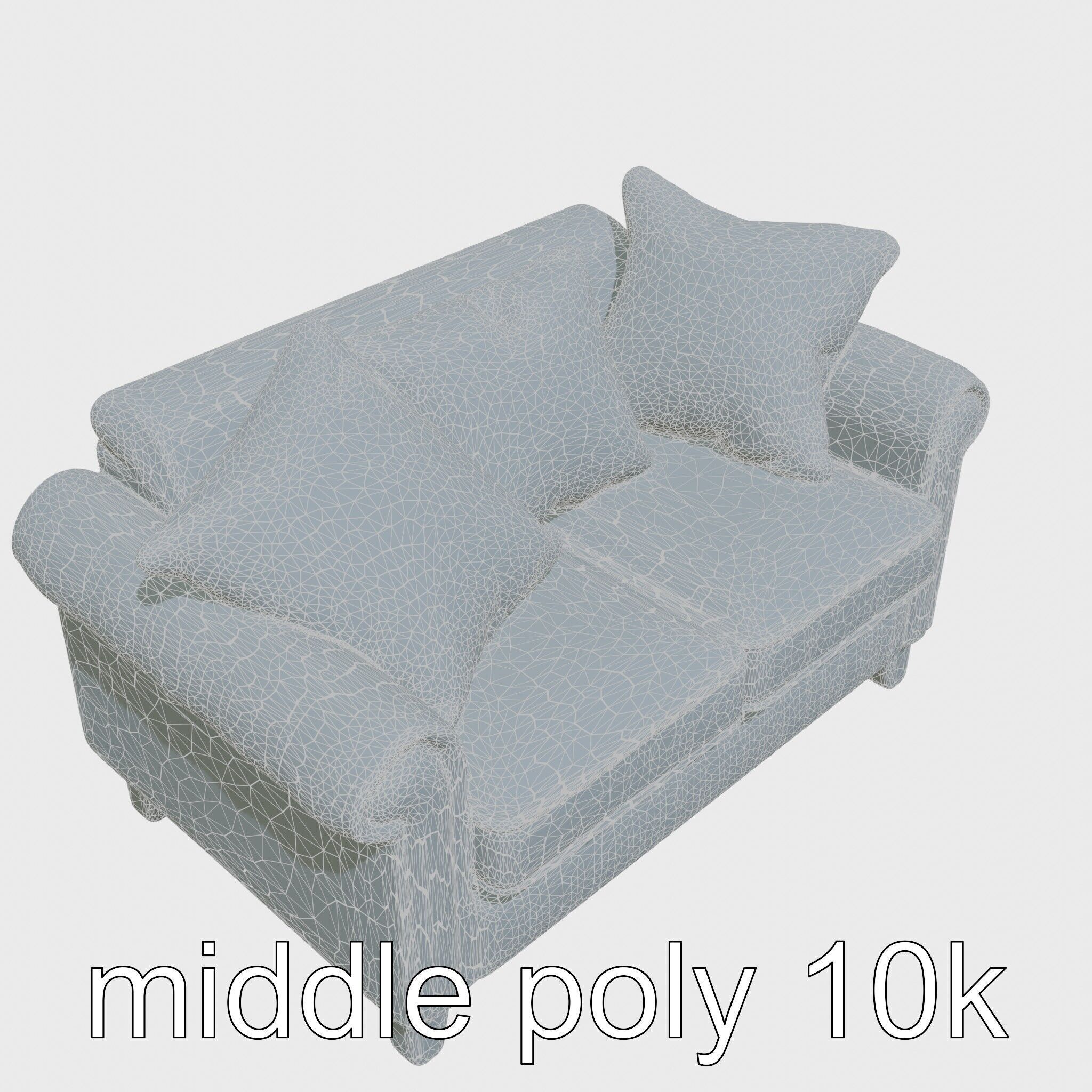 Miniature Doll Sofa with Vibrant Cushions Low-poly 3D model_20