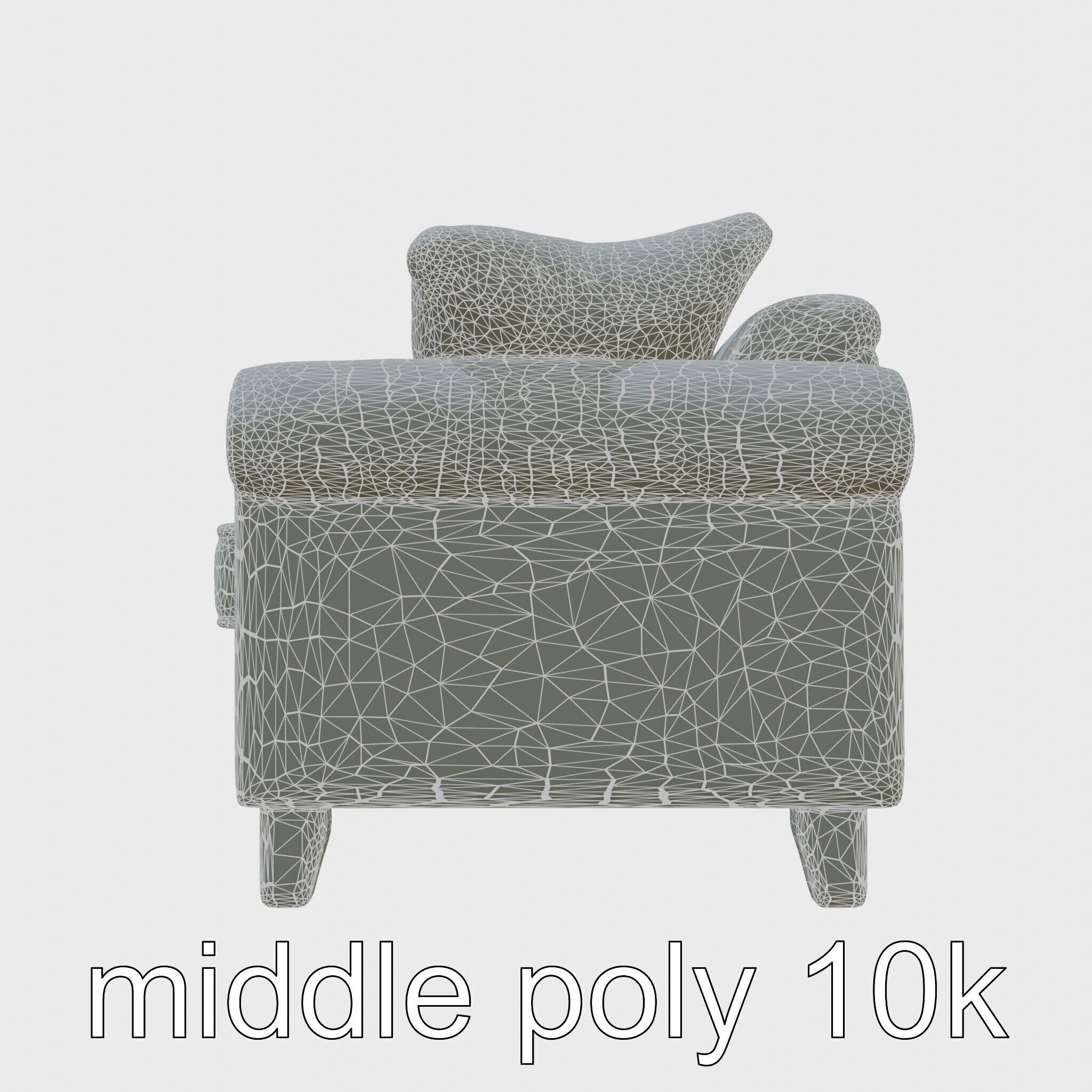 Miniature Doll Sofa with Vibrant Cushions Low-poly 3D model_28