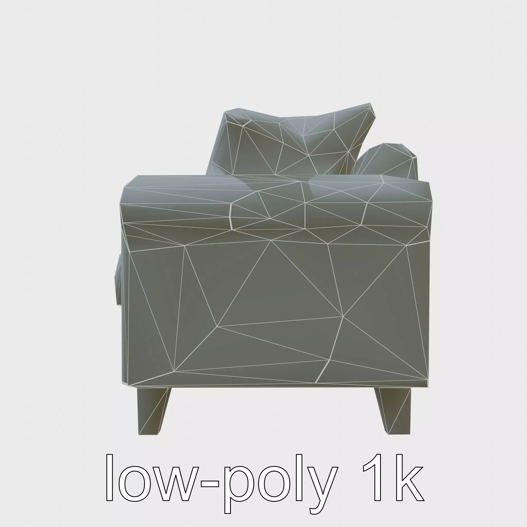 Miniature Doll Sofa with Vibrant Cushions Low-poly 3D model_0