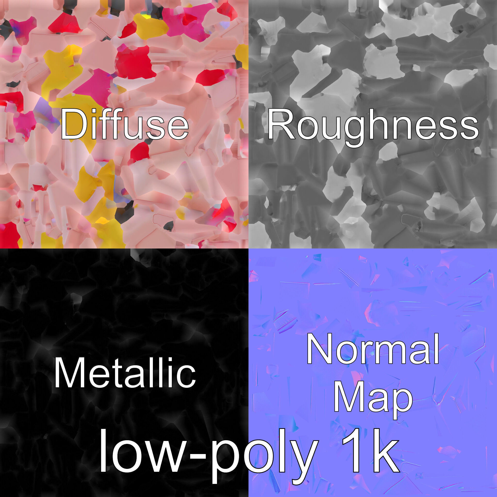 Miniature Doll Sofa with Vibrant Cushions Low-poly 3D model_8